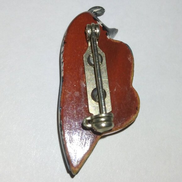 Vintage Carved Wood Artisan Quail Brooch 1.25” Cottagecore Folk Art Quiet Luxury - Picture 4 of 7